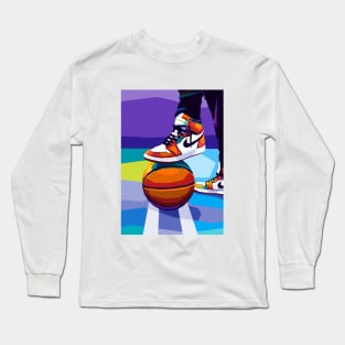 Basketball Play Pop Art Long Sleeve T-Shirt